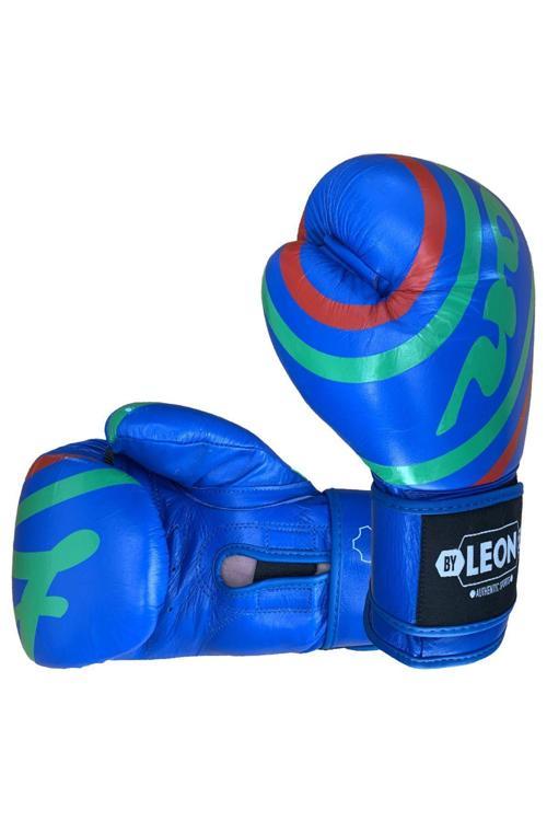 Leon Curved Deri Kick Boks Ve Muay Thai Eldiveni Mavi
