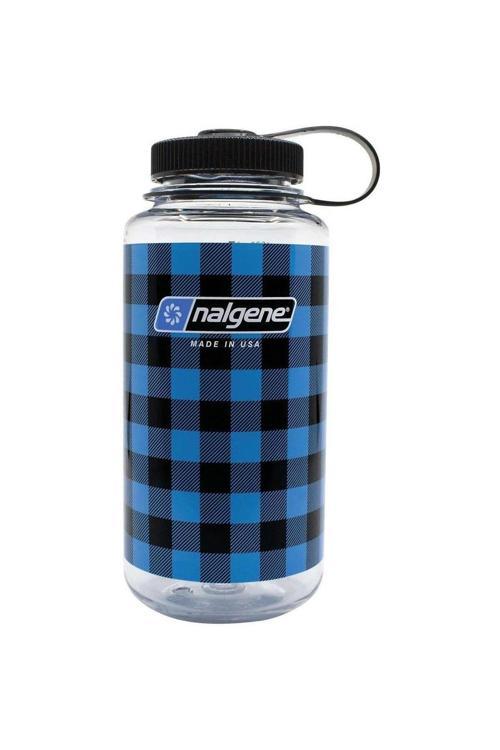 32Oz Wide Mouth Blue Plaid Tritan Suluk