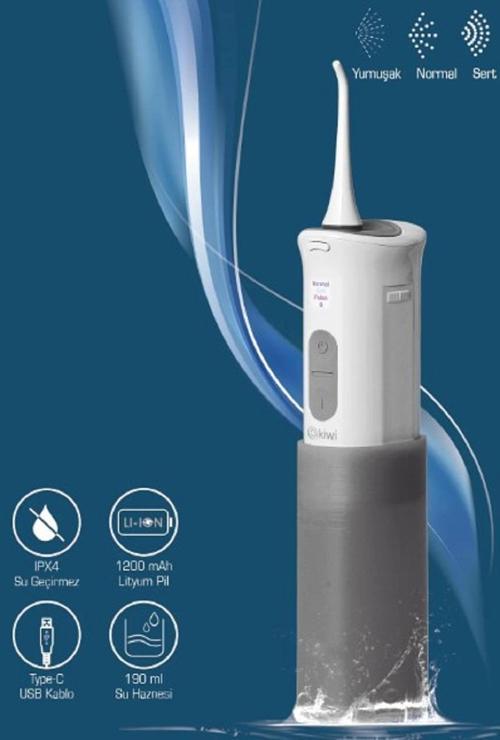 KTB-6050 Taşınabilir Ağız Duşu Şarj Edilebilir Diş Protez Bakım ve Ağız Duşu Gri