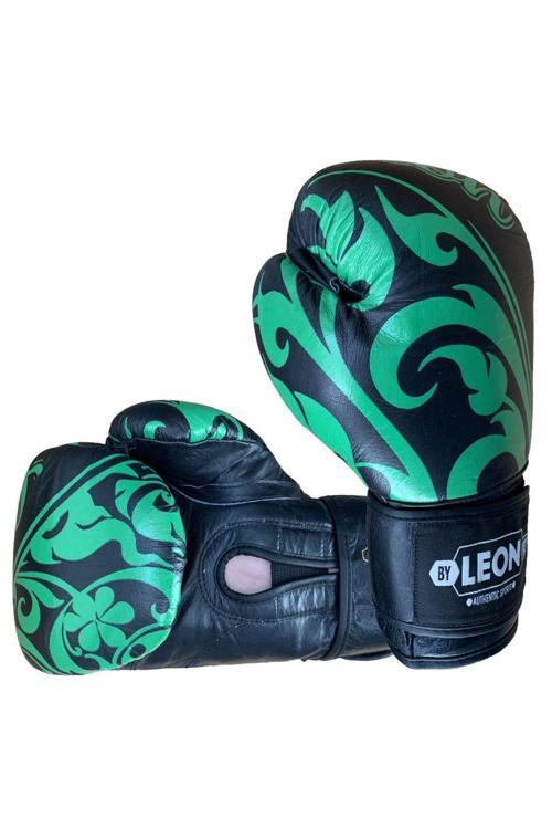 Leon Flower Deri Kick Boks Ve Muay Thai Eldiveni Siyah