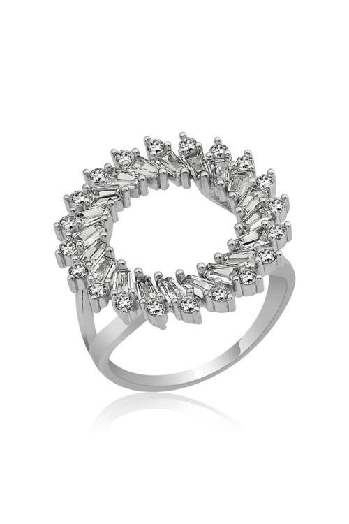 Gümüş Trapez Taşlı Yüzük