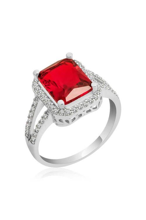 Gümüş Baget Kare Bayan Yüzük