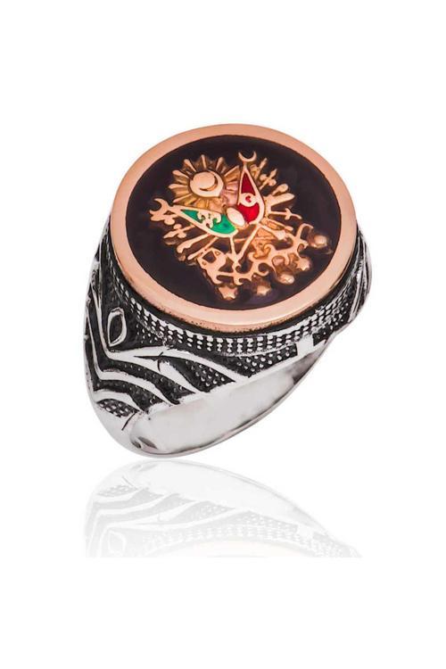 Gümüş Osmanlı Devlet Armalı Erkek Yüzük