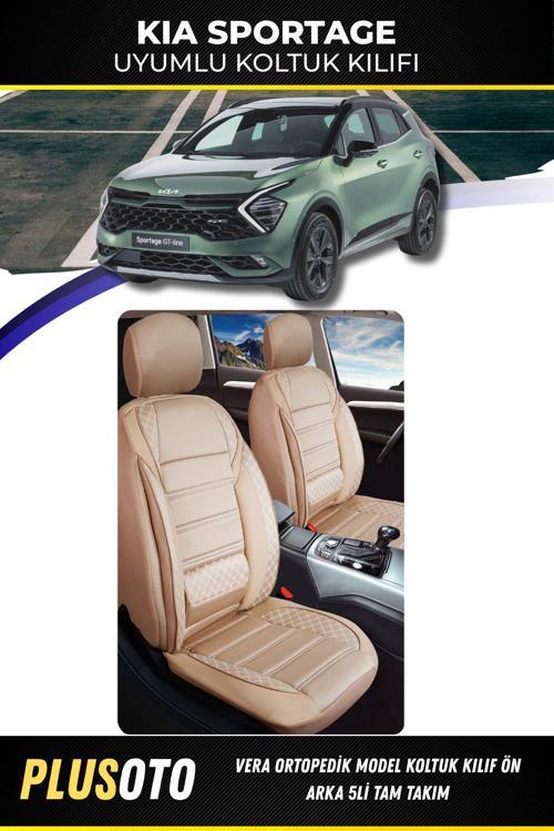 Kia Sportage Uyumlu Vera Serisi Bej Oto Koltuk Kılıfı 5Li Takım Set M-488