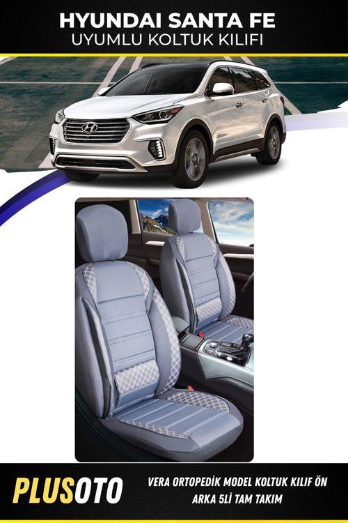 Hyundai Santa Fe Uyumlu Vera Serisi Füme Oto Koltuk Kılıfı 5Li Takım Set M-429