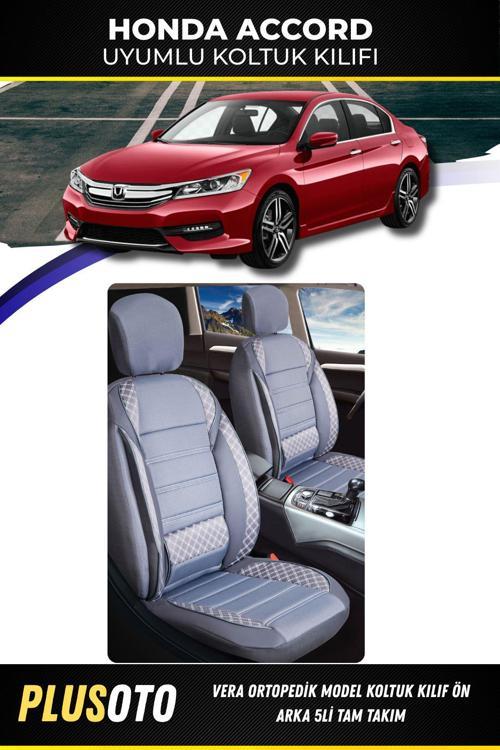 Honda Accord Uyumlu Vera Serisi Füme Oto Koltuk Kılıfı 5Li Takım Set M-333