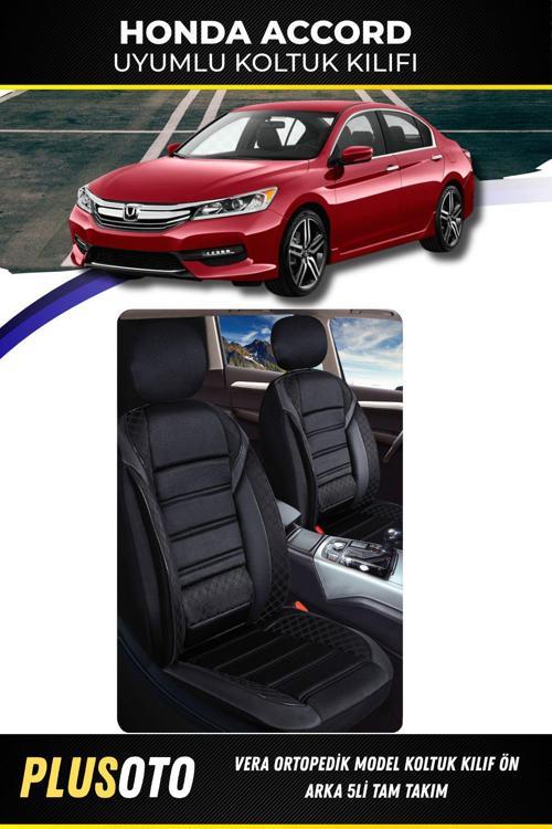 Honda Accord Uyumlu Vera Serisi Siyah Oto Koltuk Kılıfı 5Li Takım Set M-337