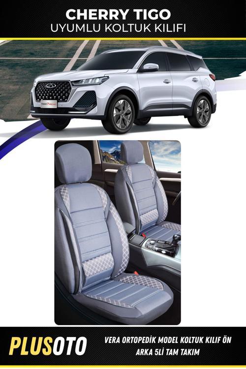 Chery Tiggouyumlu Vera Serisi Füme Oto Koltuk Kılıfı 5Li Takım Set M-03