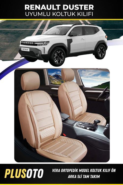 Renault Duster Uyumlu Vera Serisi Bej Oto Koltuk Kılıfı 5Li Takım Set M-770