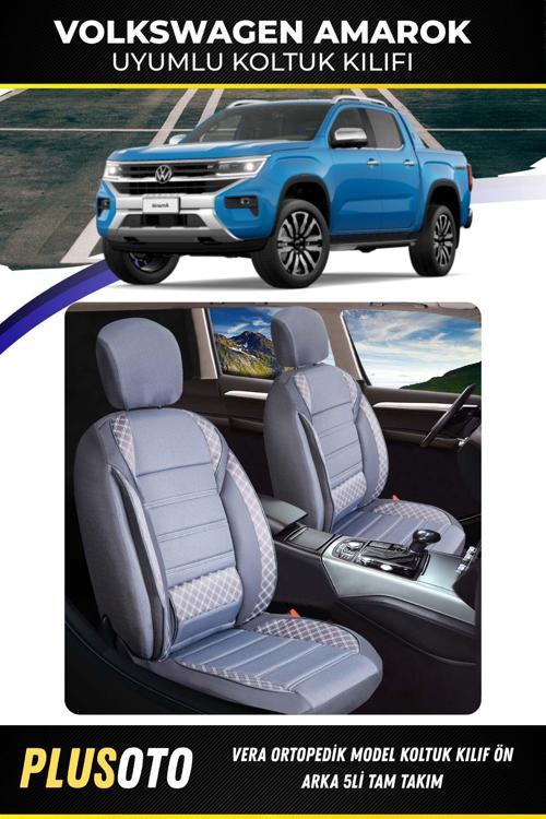 Volkswagen Amarok Uyumlu Vera Serisi Füme Oto Koltuk Kılıfı 5Li Takım Set M-1041