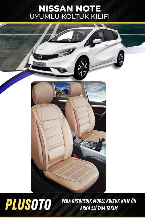 Nissan Note Uyumlu Vera Serisi Bej Oto Koltuk Kılıfı 5Li Takım Set M-554