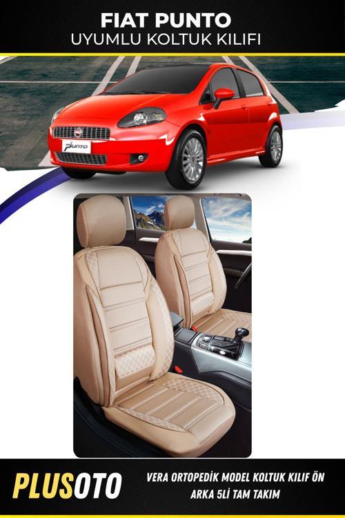 Fiat Punto Uyumlu Vera Serisi Bej Oto Koltuk Kılıfı 5Li Takım Set M-242