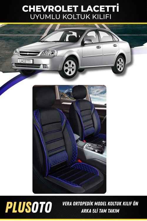 Chevrolet Lacetti Uyumlu Vera Serisi Siyah Mavi Oto Koltuk Kılıfı 5Li Takım Set M-30