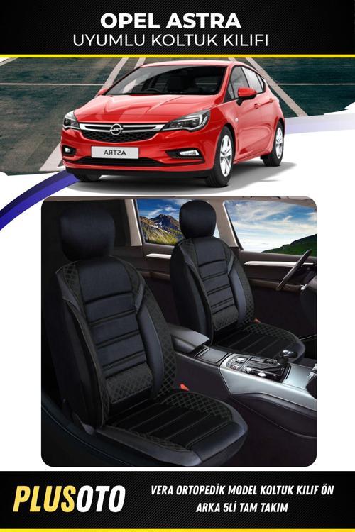 Opel Astra Uyumlu Vera Serisi Siyah Oto Koltuk Kılıfı 5Li Takım Set M-589