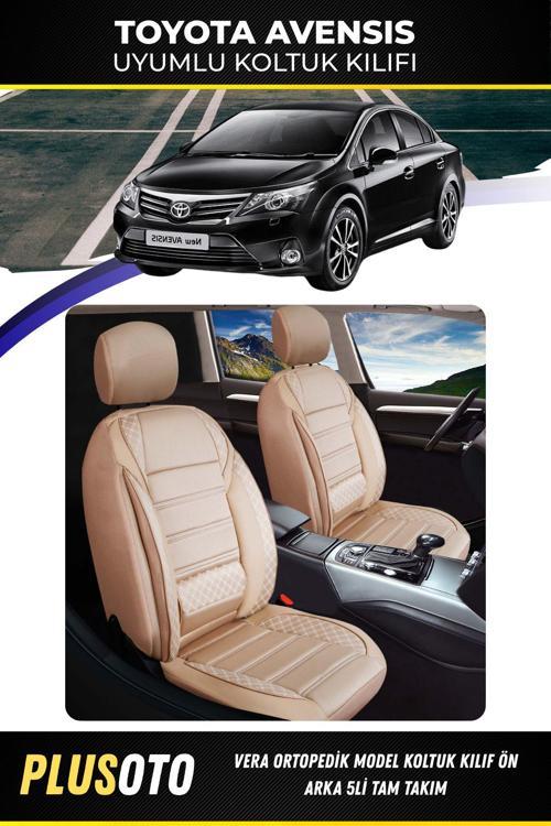 Toyota Avensis Uyumlu Vera Serisi Bej Oto Koltuk Kılıfı 5Li Takım Set M-992