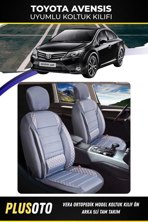Toyota Avensis Uyumlu Vera Serisi Füme Oto Koltuk Kılıfı 5Li Takım Set M-993