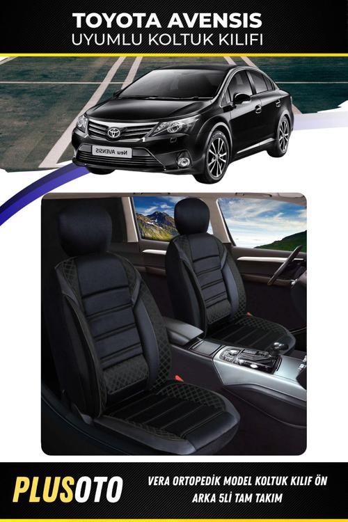 Toyota Avensis Uyumlu Vera Serisi Siyah Oto Koltuk Kılıfı 5Li Takım Set M-997