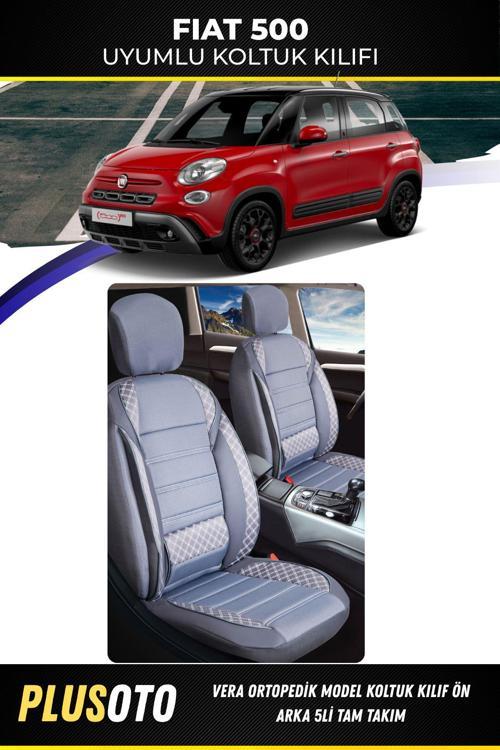 Fiat 500 Ailesiuyumlu Vera Serisi Füme Oto Koltuk Kılıfı 5Li Takım Set M-171