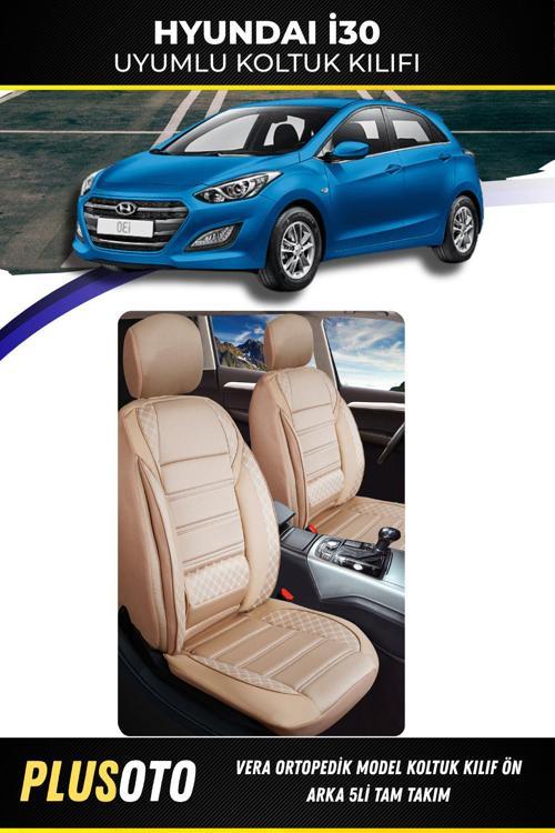 Hyundai İ30 Uyumlu Vera Serisi Bej Oto Koltuk Kılıfı 5Li Takım Set M-386