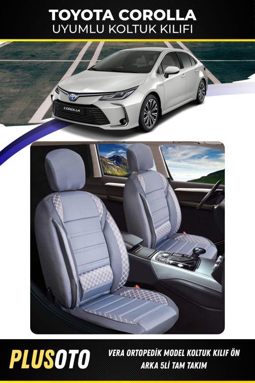 Toyota Corolla Uyumlu Vera Serisi Füme Oto Koltuk Kılıfı 5Li Takım Set M-1005