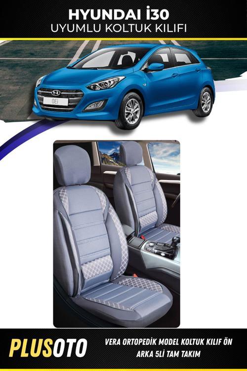 Hyundai İ30Uyumlu Vera Serisi Füme Oto Koltuk Kılıfı 5Li Takım Set M-387
