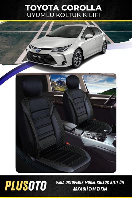 Toyota Corolla Uyumlu Vera Serisi Siyah Oto Koltuk Kılıfı 5Li Takım Set M-1009