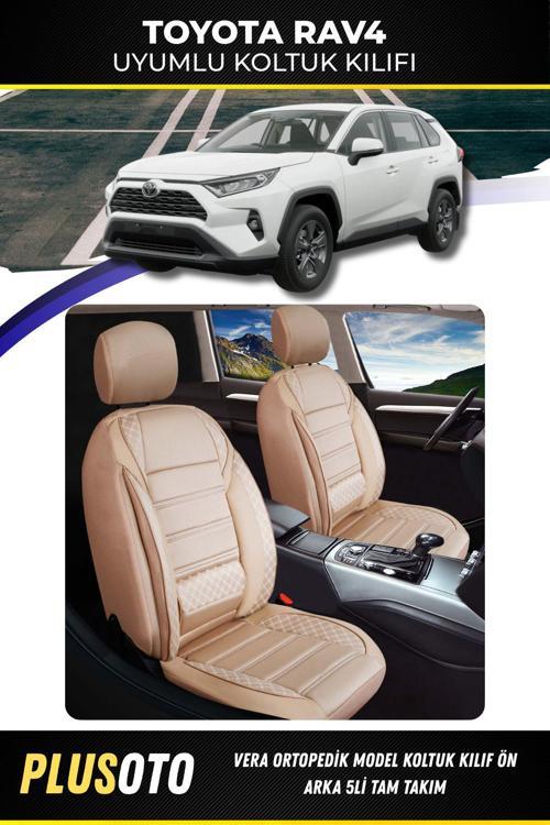 Toyota Rav4 Uyumlu Vera Serisi Bej Oto Koltuk Kılıfı 5Li Takım Set M-1022