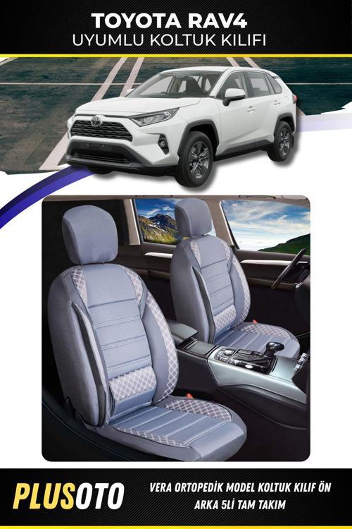 Toyota Rav4Uyumlu Vera Serisi Füme Oto Koltuk Kılıfı 5Li Takım Set M-1023