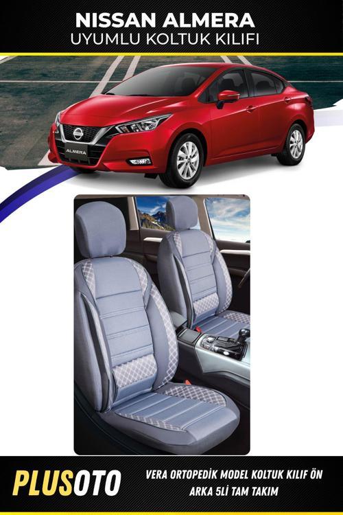 Nissan Almera Uyumlu Vera Serisi Füme Oto Koltuk Kılıfı 5Li Takım Set M-525