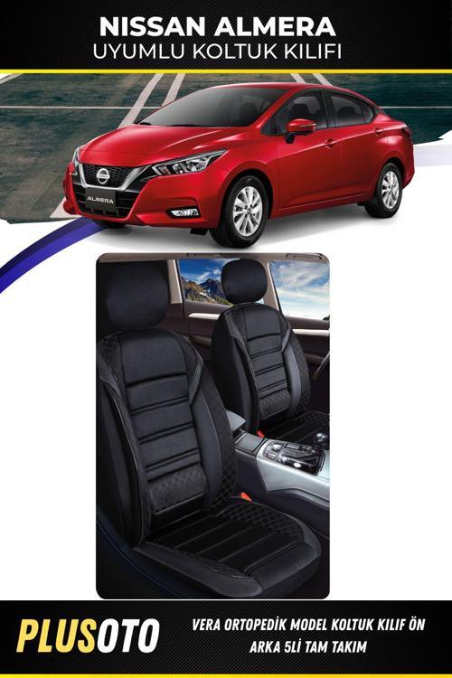 Nissan Almera Uyumlu Vera Serisi Siyah Oto Koltuk Kılıfı 5Li Takım Set M-529