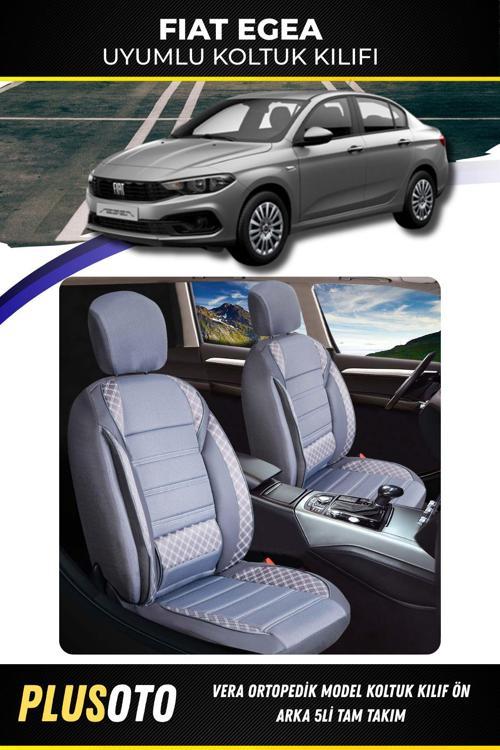 Fiat Egea Uyumlu Vera Serisi Füme Oto Koltuk Kılıfı 5Li Takım Set M-201
