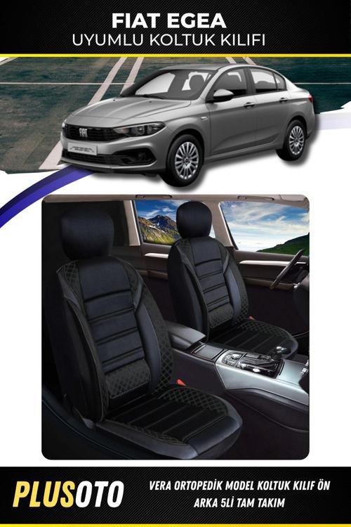 Fiat Egea Uyumlu Vera Serisi Siyah Oto Koltuk Kılıfı 5Li Takım Set M-205