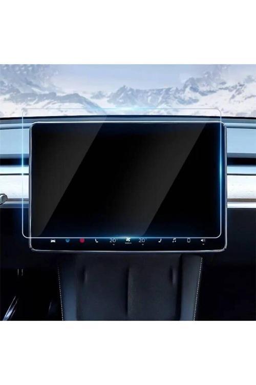 20068310 Tesla Model Y İle Uyumlu Araç Multimedya Ekranı İçin Temperli Kırılmaz Cam Ekran Koruyucu