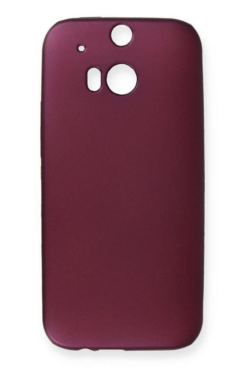 Htc M8 Kılıf Premium Rubber Silikon - Mürdüm
