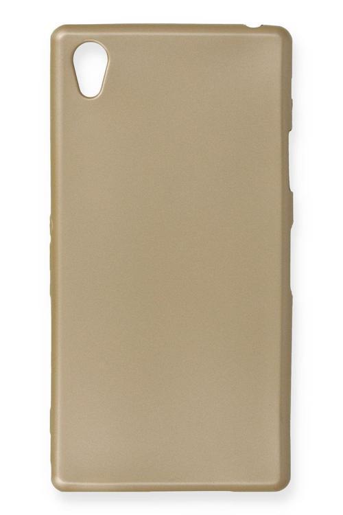 Newface Sony Z1 Uyumlu Kılıf Premium Rubber Silikon - Gold