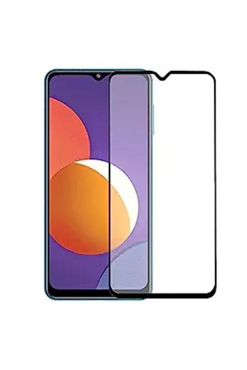 20068310 Samsung Galaxy A12 İle Uyumlu Şeffaf Ekranı Tam Kaplayan 5D Cam Kırılmaz Cam Ekran Koruyucu
