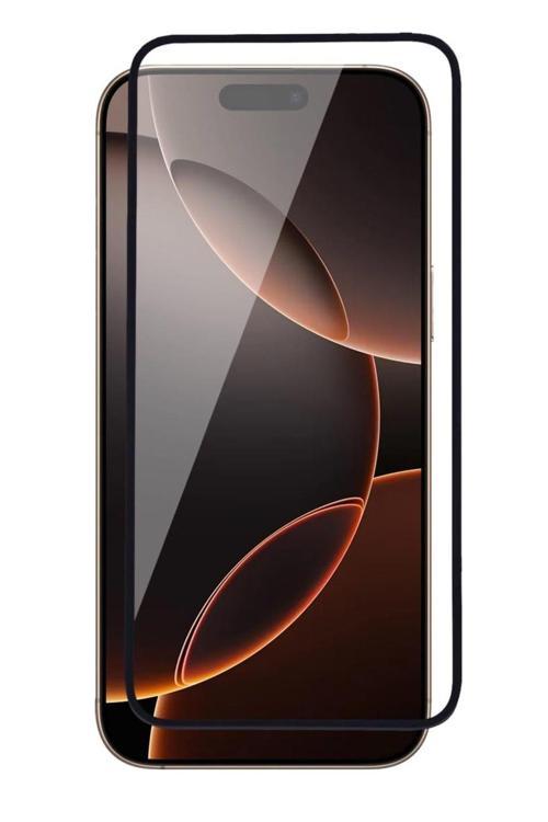 20068310 İphone 16 Pro İle Uyumlu Şeffaf Ekranı Tam Kaplayan 5D Cam Kırılmaz Cam Ekran Koruyucu