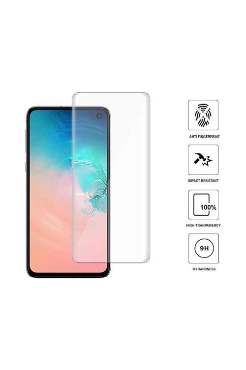 20068310 Samsung Galaxy S10 İle Uyumlu Şeffaf Esnek Kavisli Ekranı Tam Kaplayan Pet Ekran Koruyucu