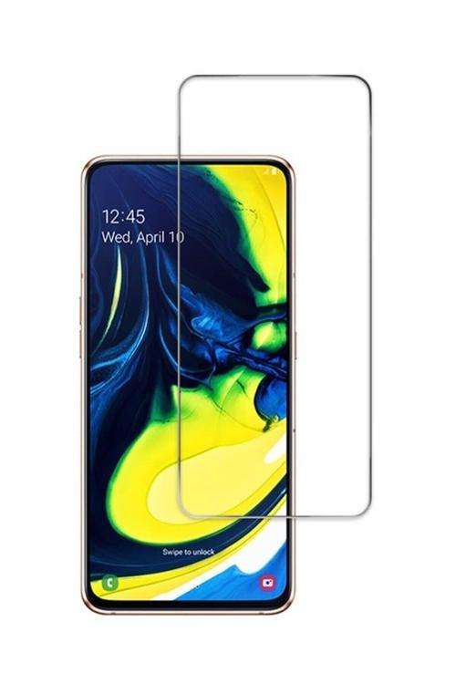 20068310 Samsung Galaxy A80 İle Uyumlu Ekran Koruyucu Şeffaf Temperli Kırılmaz Cam Ekran Koruyucu