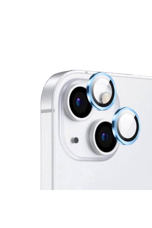 20068310 Apple İphone 15 Plus İle Uyumlu Safir Damla Tekli Kamera Lens Koruyucu Mavi