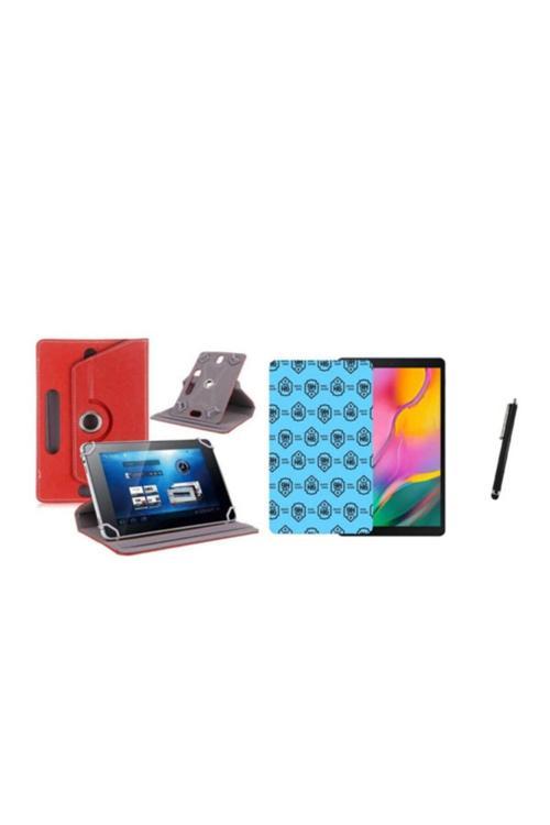 Ayvaz Akseesuar Hometech Quad Tab 10.1 Uyumlu Set Universal Tablet Kılıfı Nano Ekran Koruyucu+Kalem