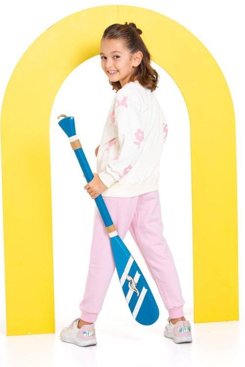 Çiçek Baskılı 2 İplik Kız Çocuk Eşofman Takımı