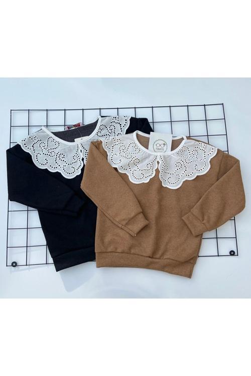 Önlük Yakalı Çocuk Sweatshirt Oversize Kalıp 2'Li