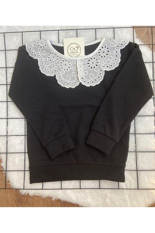 Önlük Yakalı Çocuk Sweatshirt Oversize Kalıp