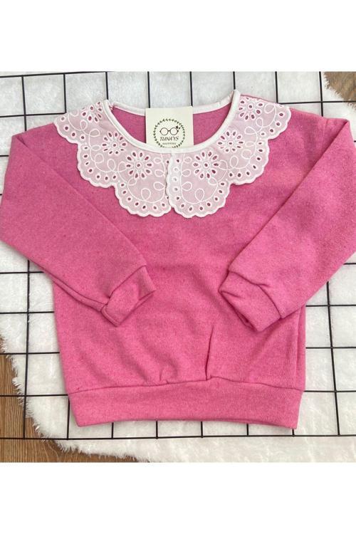 Önlük Yakalı Çocuk Sweatshirt Oversize Kalıp