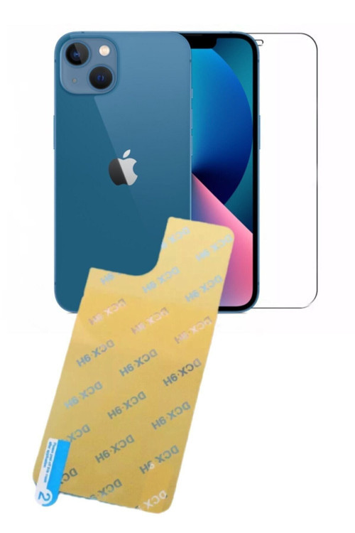 Iphone 13 Kırılmaz Cam Koruyucu Dcx-9H Tempered Ön Ekran Arka Panel Şase Tam Korumalı Şeffaf