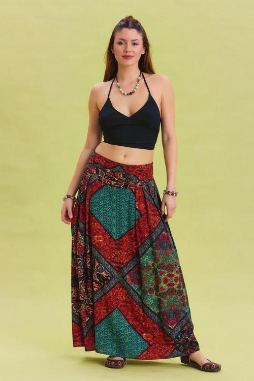 Beli Lastikli Drape Detaylı Otantik Etek
