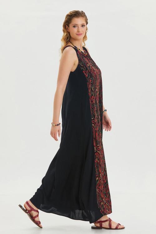 Bisiklet Yaka Cep Detaylı Salaş Elbise