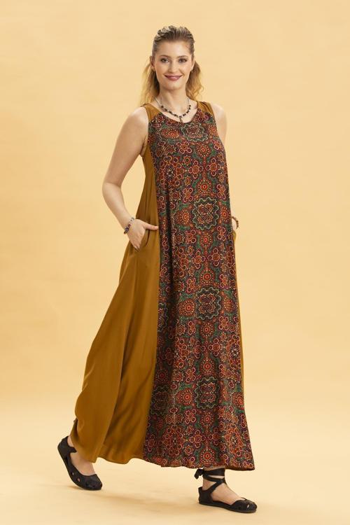 Bisiklet Yaka Cep Detaylı Salaş Elbise