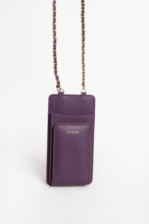 GD 2783 Hakiki Deri Cüzdan Özellikli Fermuarlı Kadın Telefon Çantası MOR